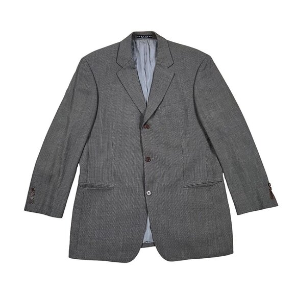 Hugo Boss Einstein 85% Wool Check 3 Button Gray Sports Coat Blazer Size 42R - Picture 1 of 9